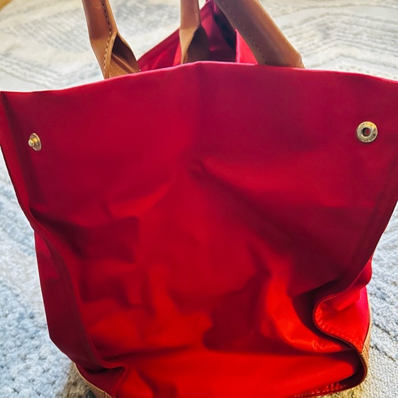 Tory Burch Red and Brown Nylon Tote - Picture 6 of 6